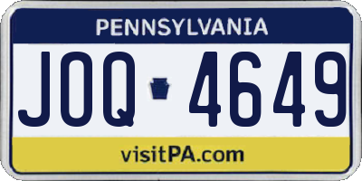 PA license plate JOQ4649