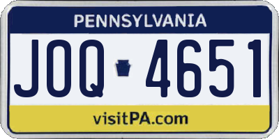 PA license plate JOQ4651