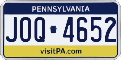 PA license plate JOQ4652