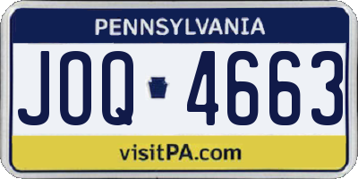 PA license plate JOQ4663
