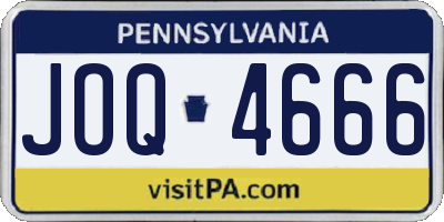 PA license plate JOQ4666
