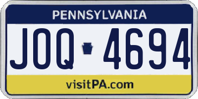 PA license plate JOQ4694