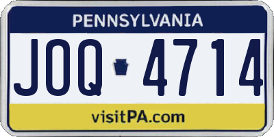 PA license plate JOQ4714
