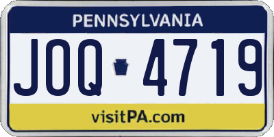PA license plate JOQ4719