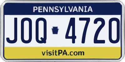 PA license plate JOQ4720