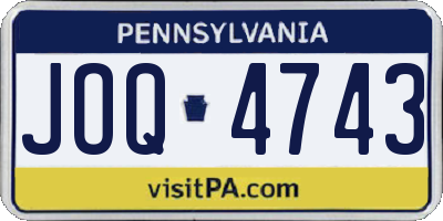 PA license plate JOQ4743