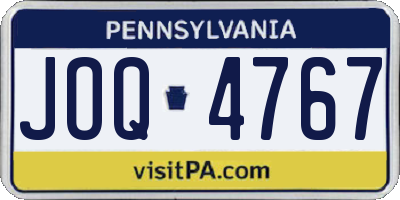 PA license plate JOQ4767