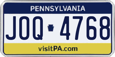 PA license plate JOQ4768