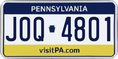 PA license plate JOQ4801