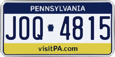 PA license plate JOQ4815