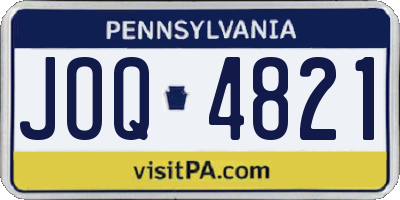 PA license plate JOQ4821