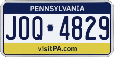 PA license plate JOQ4829