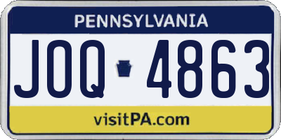 PA license plate JOQ4863