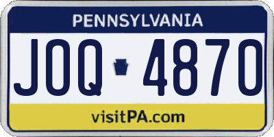 PA license plate JOQ4870