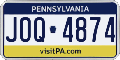PA license plate JOQ4874