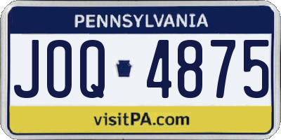 PA license plate JOQ4875