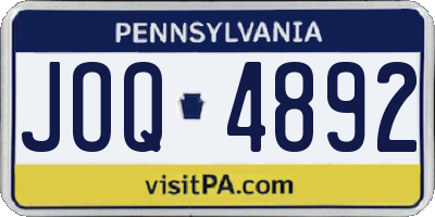 PA license plate JOQ4892