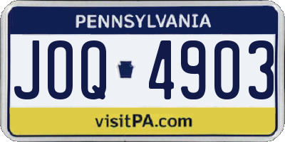 PA license plate JOQ4903