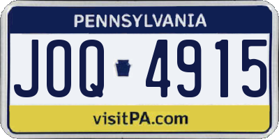 PA license plate JOQ4915