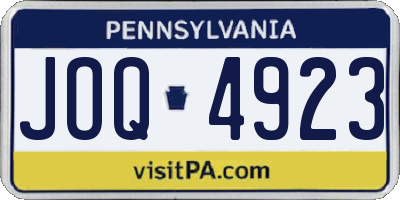 PA license plate JOQ4923