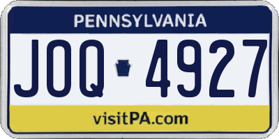PA license plate JOQ4927