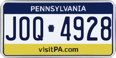 PA license plate JOQ4928