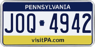 PA license plate JOQ4942