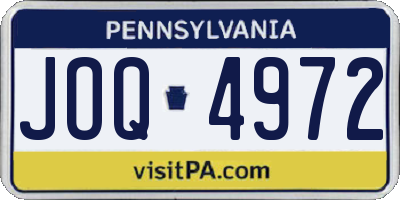 PA license plate JOQ4972