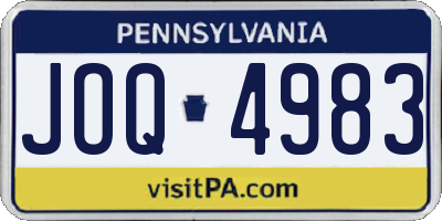 PA license plate JOQ4983