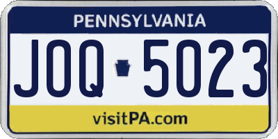 PA license plate JOQ5023