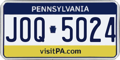 PA license plate JOQ5024