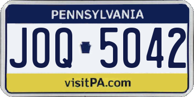 PA license plate JOQ5042