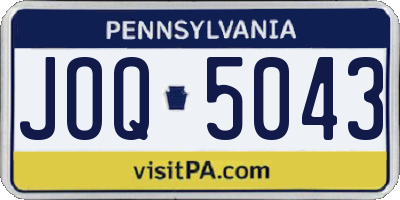PA license plate JOQ5043