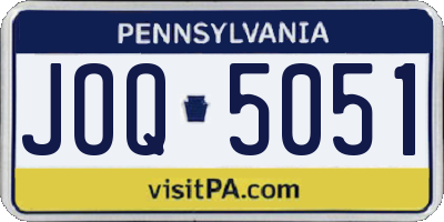 PA license plate JOQ5051
