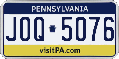 PA license plate JOQ5076