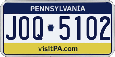 PA license plate JOQ5102