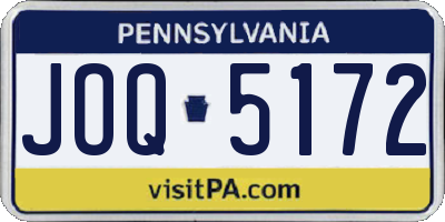 PA license plate JOQ5172