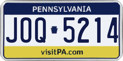 PA license plate JOQ5214