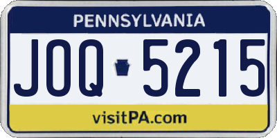 PA license plate JOQ5215