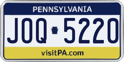 PA license plate JOQ5220