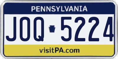 PA license plate JOQ5224