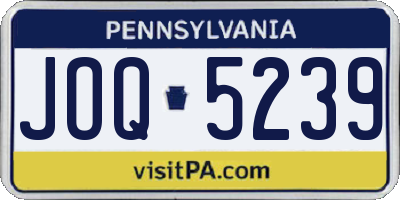 PA license plate JOQ5239