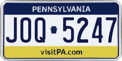 PA license plate JOQ5247