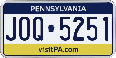 PA license plate JOQ5251