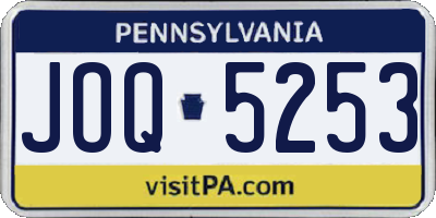PA license plate JOQ5253