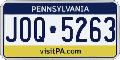 PA license plate JOQ5263