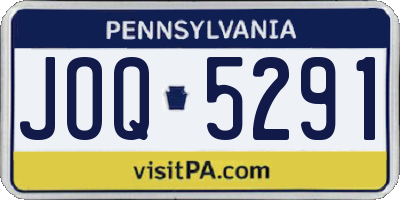 PA license plate JOQ5291