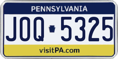 PA license plate JOQ5325