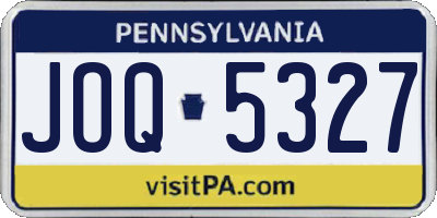 PA license plate JOQ5327