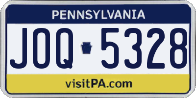 PA license plate JOQ5328